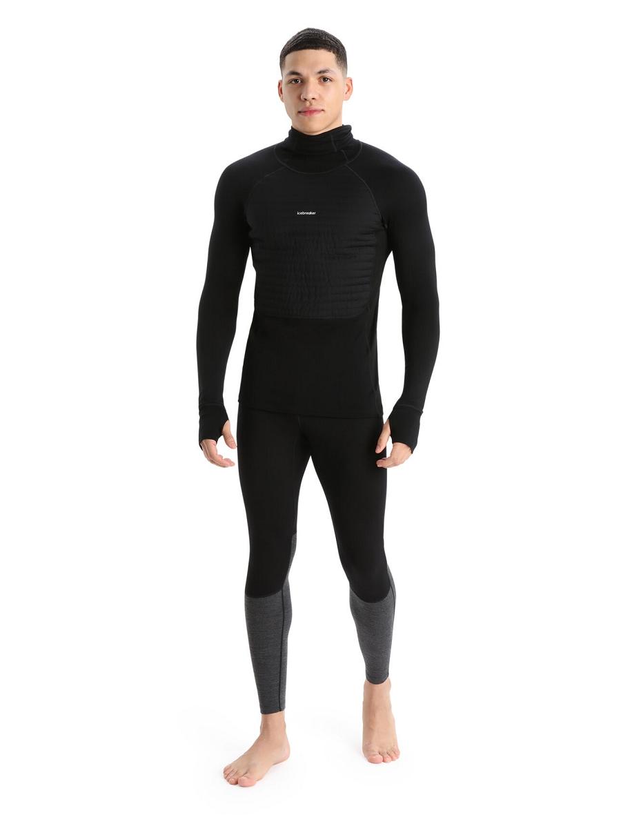 Base Layers Icebreaker ZoneKnit™ Merino Insulated Long Sleeve Hoodie Homme Noir | FR 1330SGLO